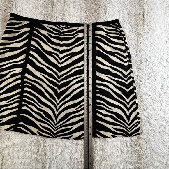 J.Crew Linen Zebra Print Skirt Size 10 - Picture 6 of 8